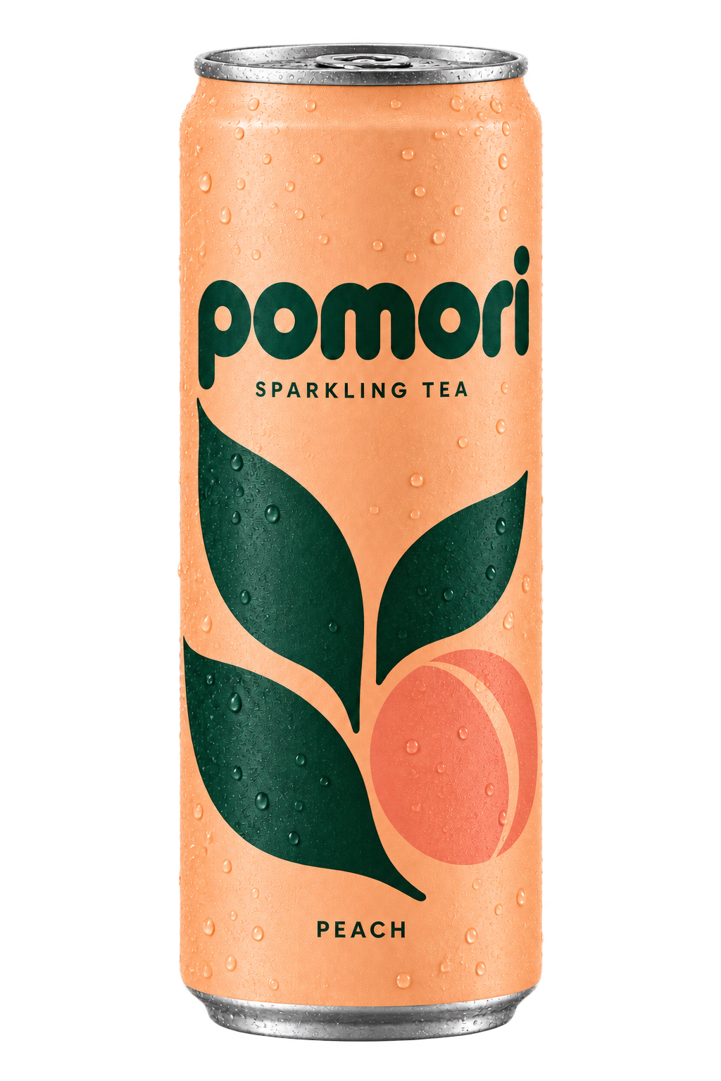POMORI peach sparkling tea can, packaging concept